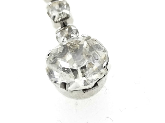 CHANEL Earrings / 23C / Coco Mark / Rhinestone / Silver Earrings