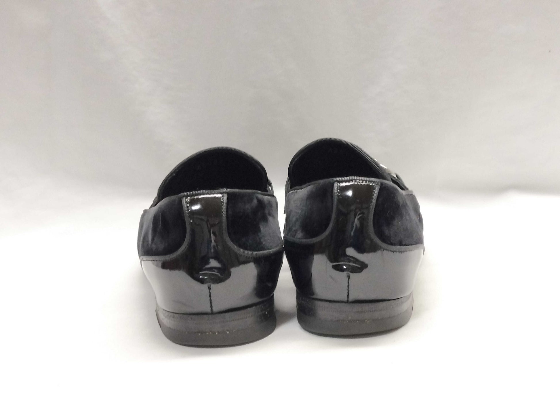 GUCCI Velour x Enamel Horsebit Loafers