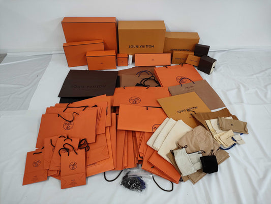 Hermes / Chanel: Empty boxes, paper bags, dust bags, bulk brand empty boxes, bulk brand empty boxes 