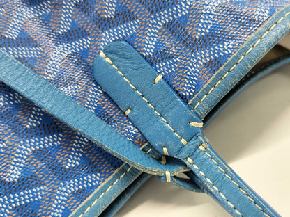 GOYARD Saint Louis PM Blue Tote Bag with Pouch