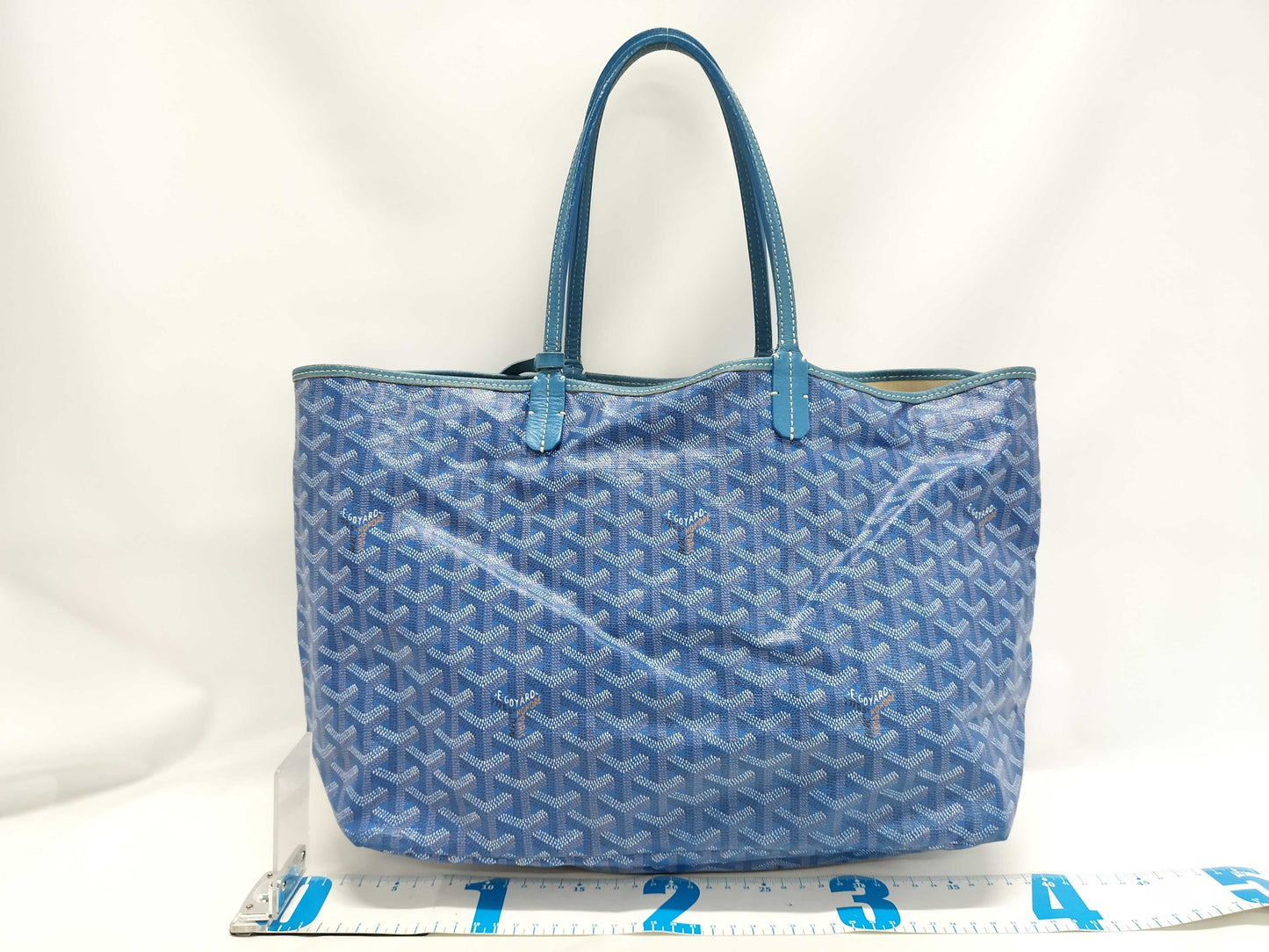 GOYARD Saint Louis PM Blue Tote Bag with Pouch