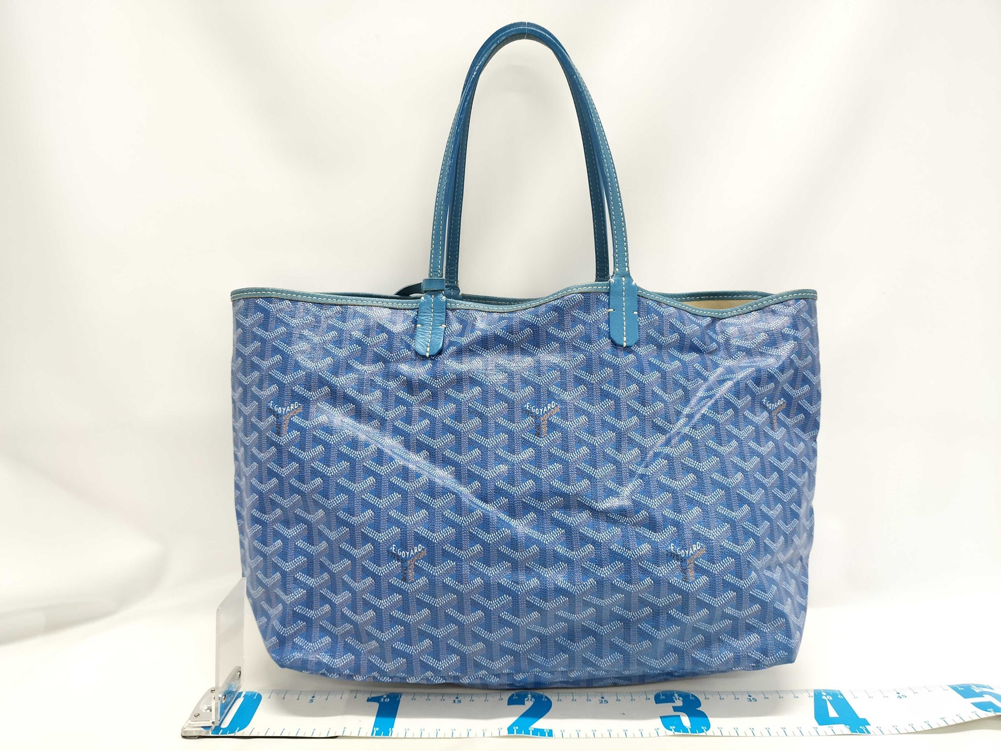 GOYARD Saint Louis PM Blue Tote Bag with Pouch