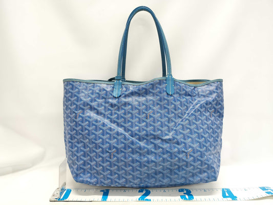 GOYARD Saint Louis PM Blue Tote Bag with Pouch