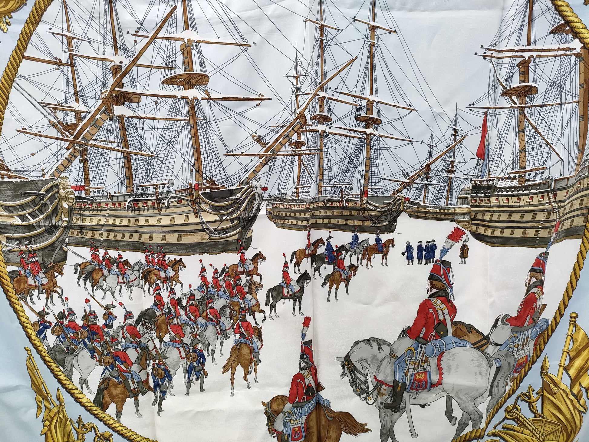 HERMES Carré 90 MARINE ET CAVALERIE Other accessories