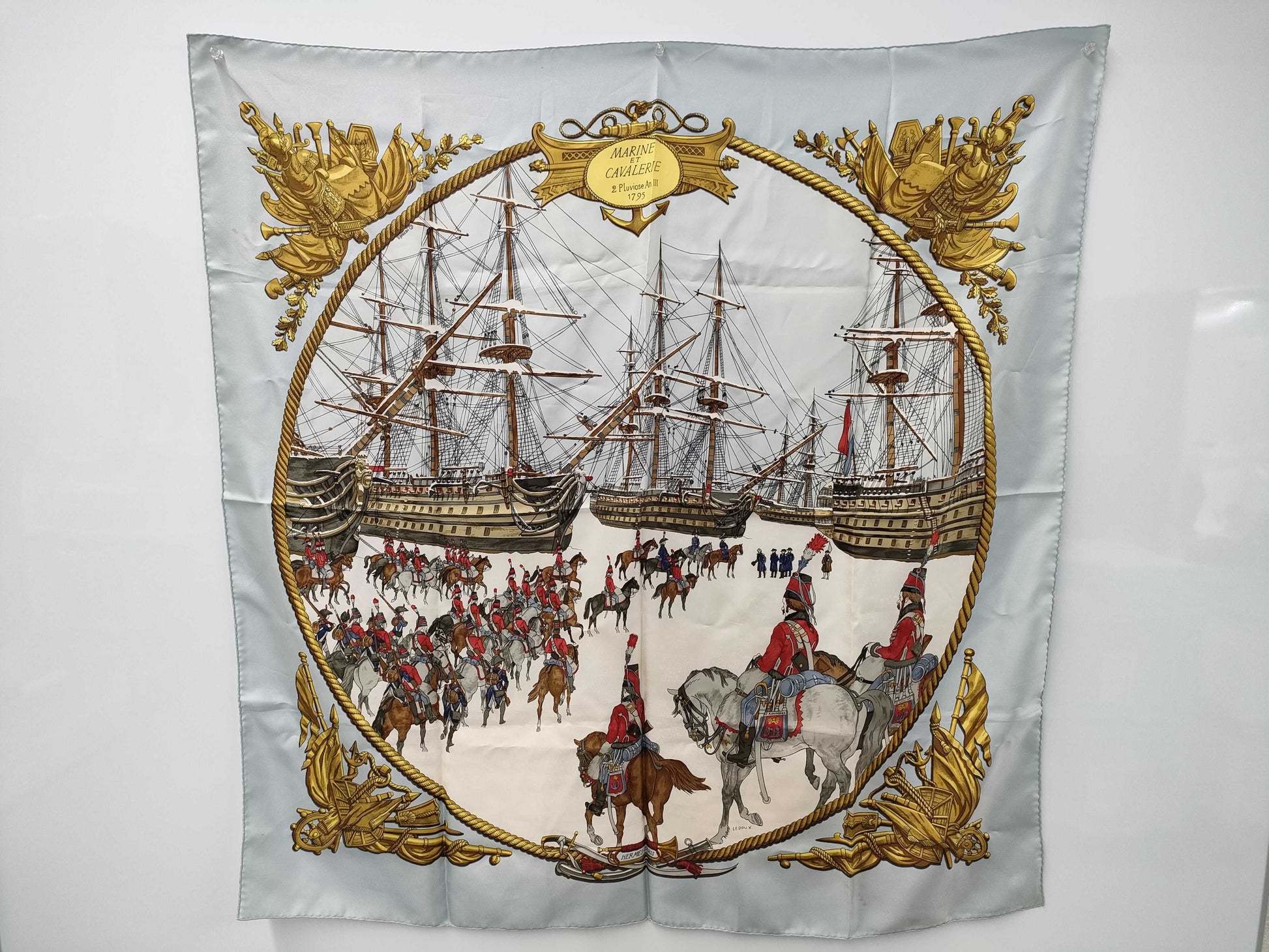 HERMES Carré 90 MARINE ET CAVALERIE Other accessories