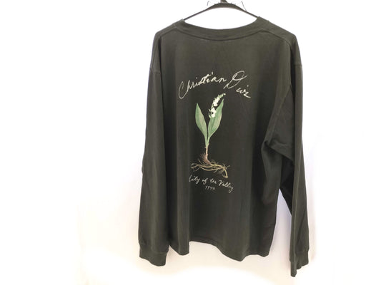 Dior long sleeve/logo/back print/black T-shirt