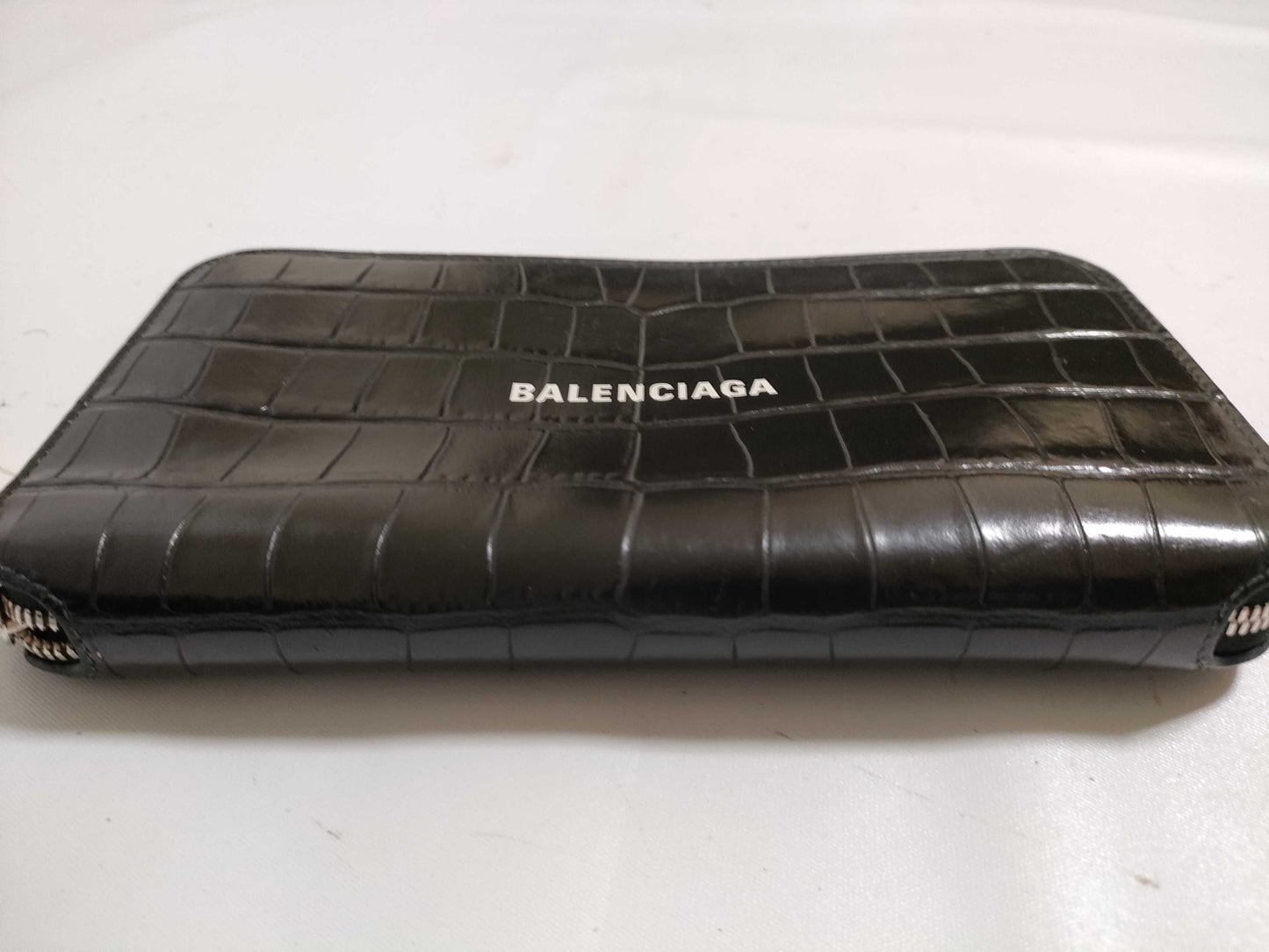 BALENCIAGA Round Zipper Embossed Wallet