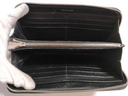 BALENCIAGA Round Zipper Embossed Wallet