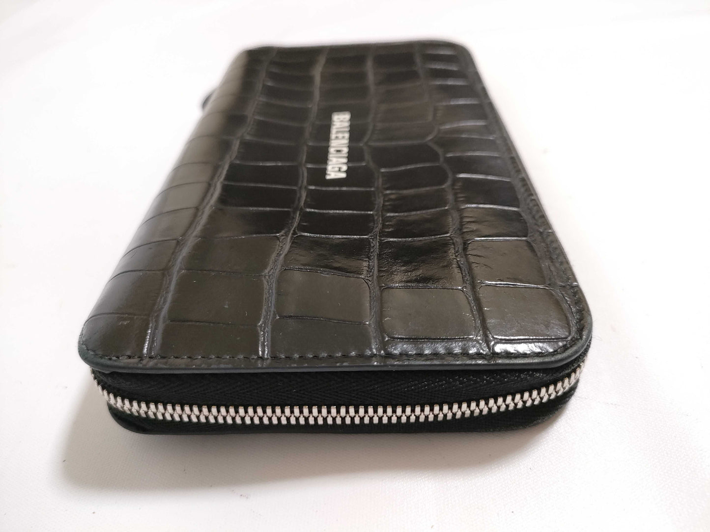 BALENCIAGA Round Zipper Embossed Wallet