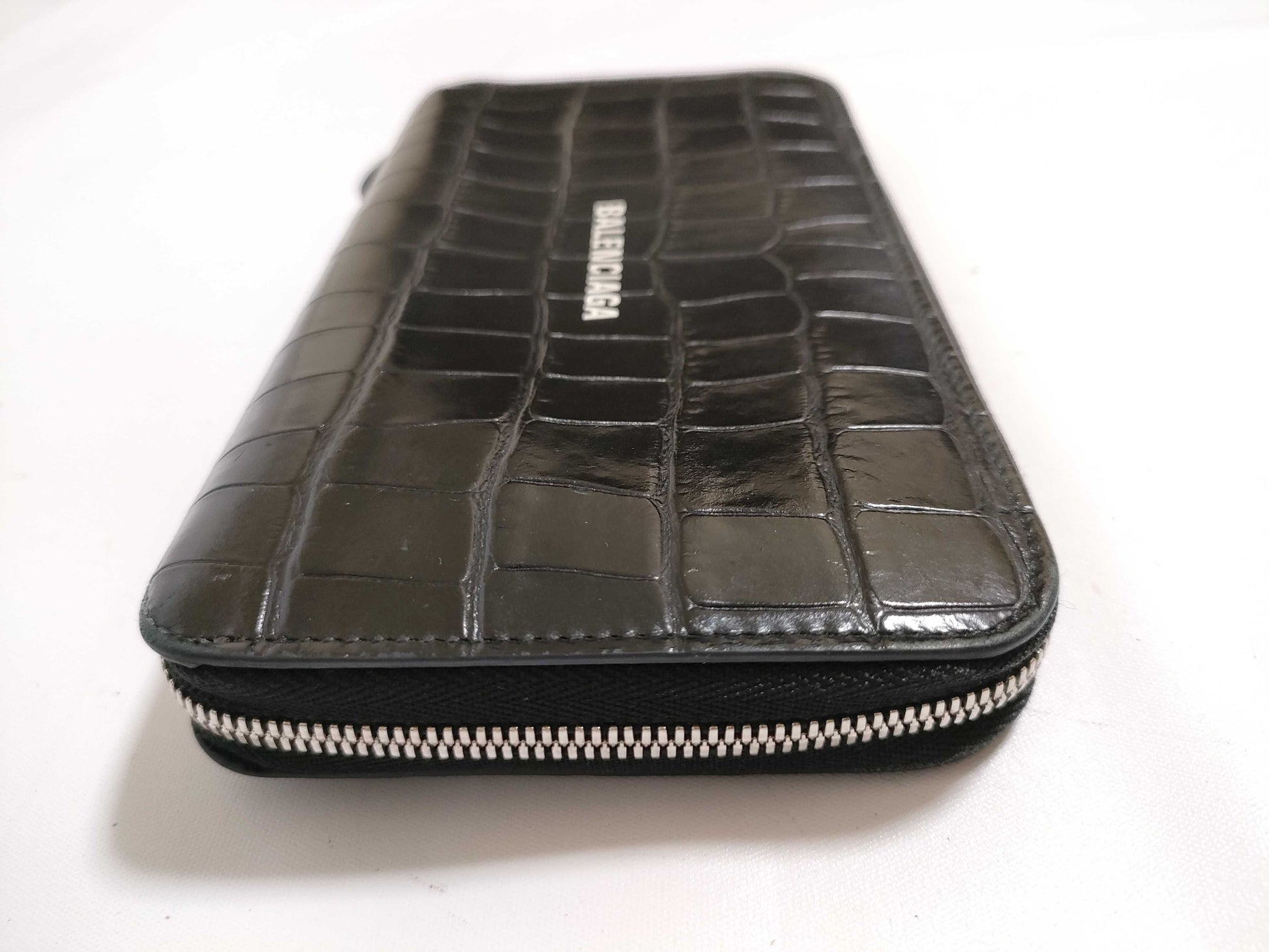 BALENCIAGA Round Zipper Embossed Wallet