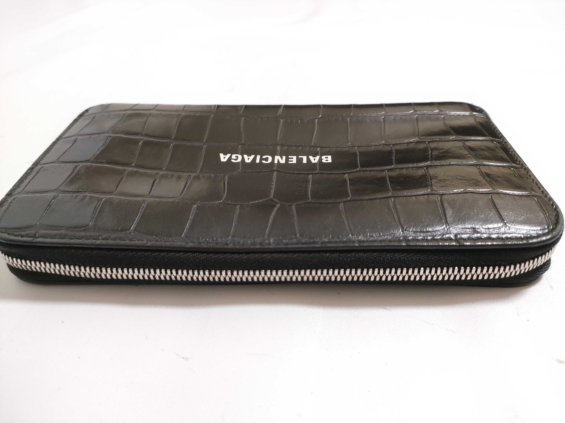 BALENCIAGA Round Zipper Embossed Wallet