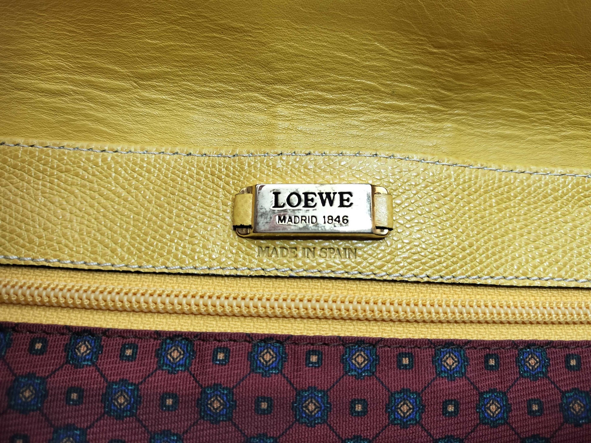 LOEWE Leather Tote Anagram Yellow Gold Hardware Shoulder Bag