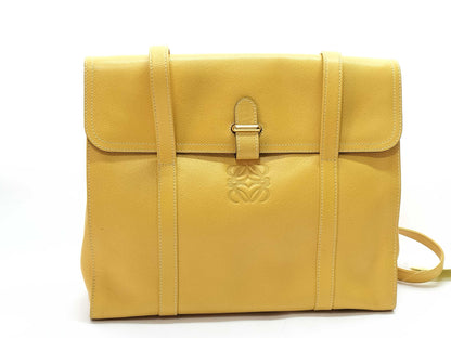 LOEWE Leather Tote Anagram Yellow Gold Hardware Shoulder Bag