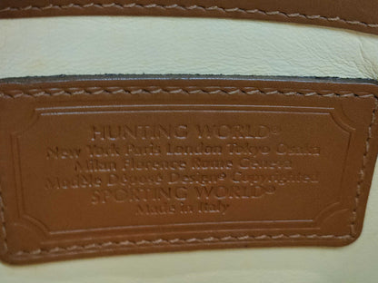 HUNTING WORLD Leather Handbag Brown Handbag