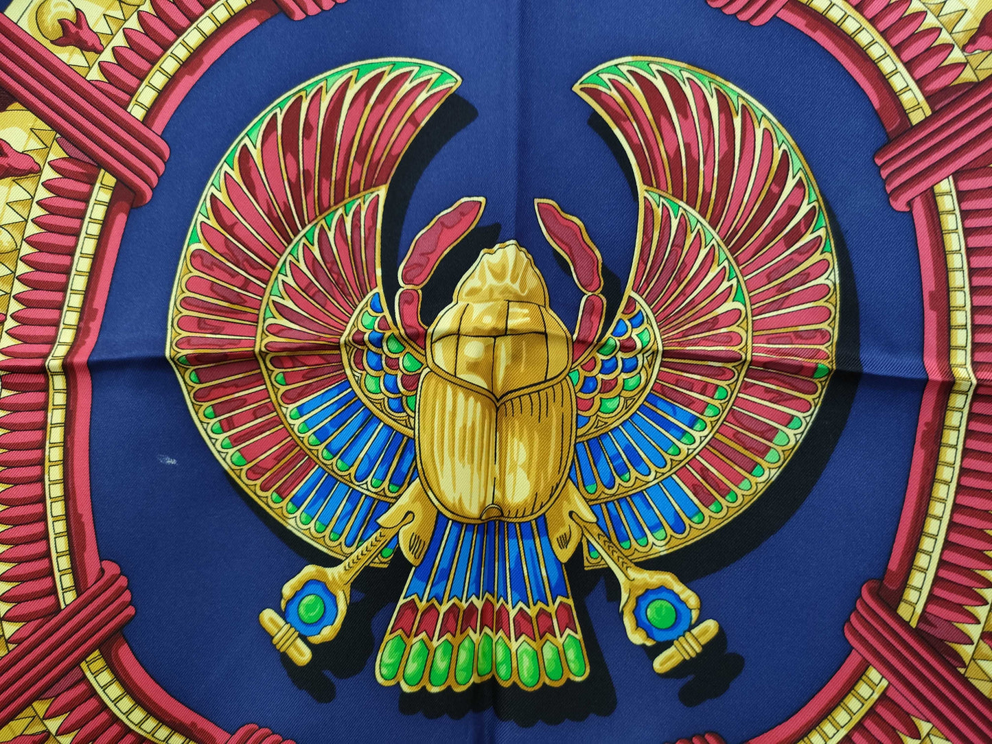 HERMES Carre Scarf with Scarab Pattern