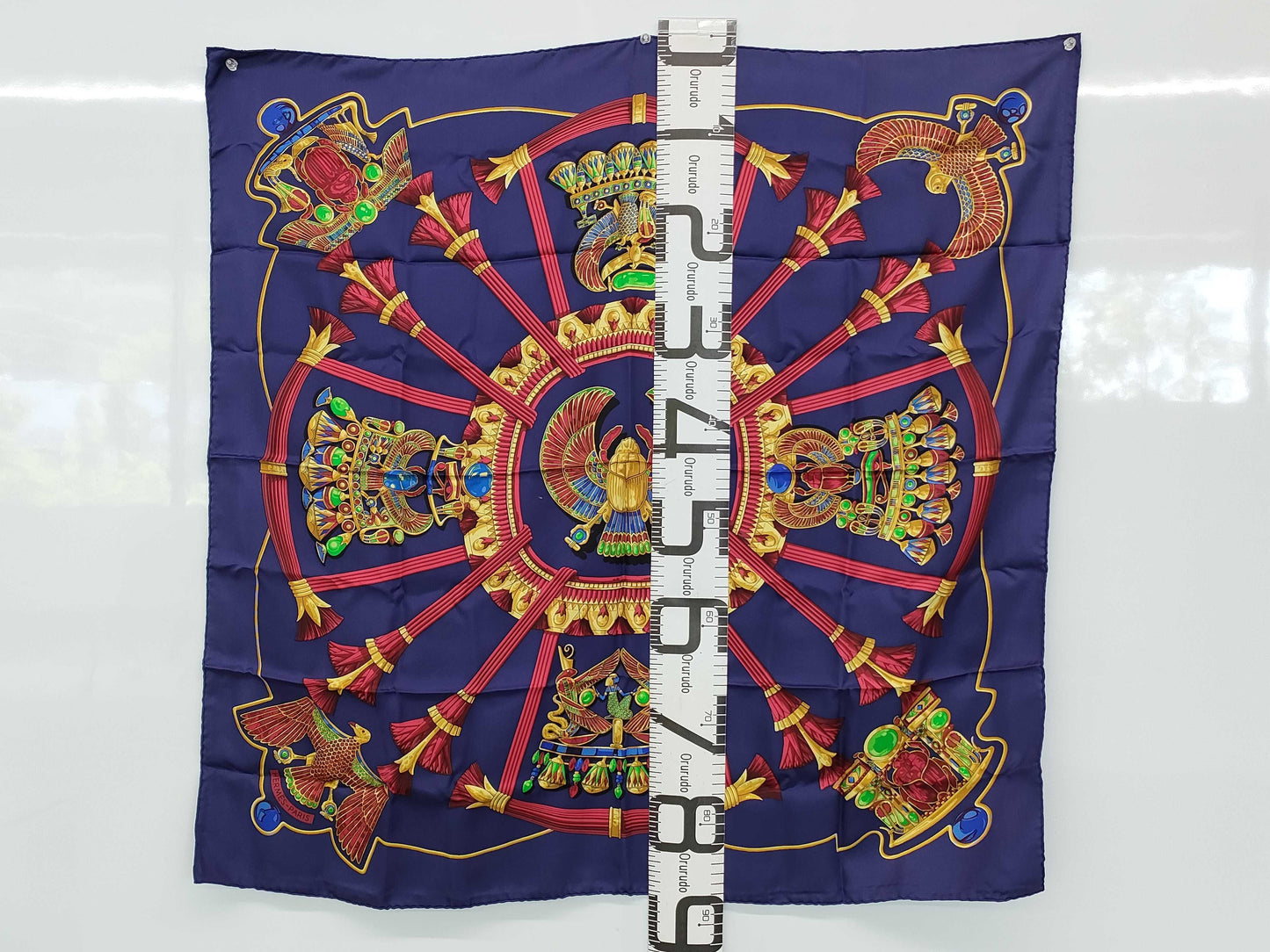 HERMES Carre Scarf with Scarab Pattern