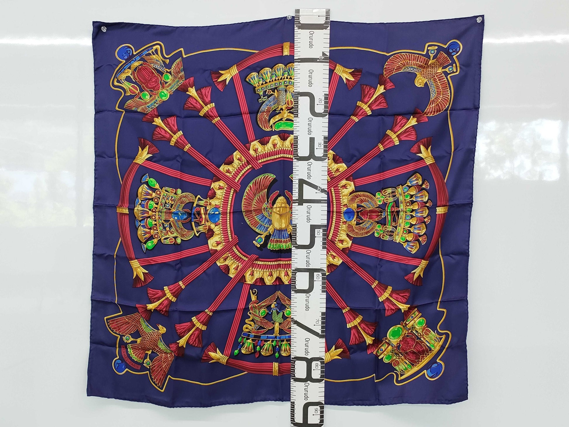 HERMES Carre Scarf with Scarab Pattern