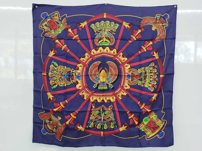 HERMES Carre Scarf with Scarab Pattern