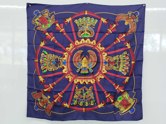 HERMES Carre Scarf with Scarab Pattern