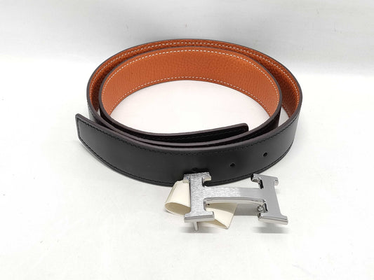 HERMES H Belt Silver Color Belt