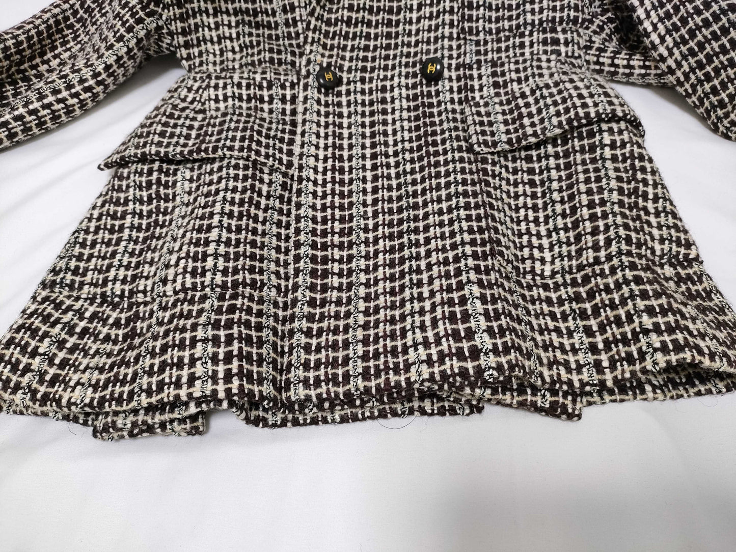CHANEL Tweed Coco Button Coat Jacket 01A Jacket