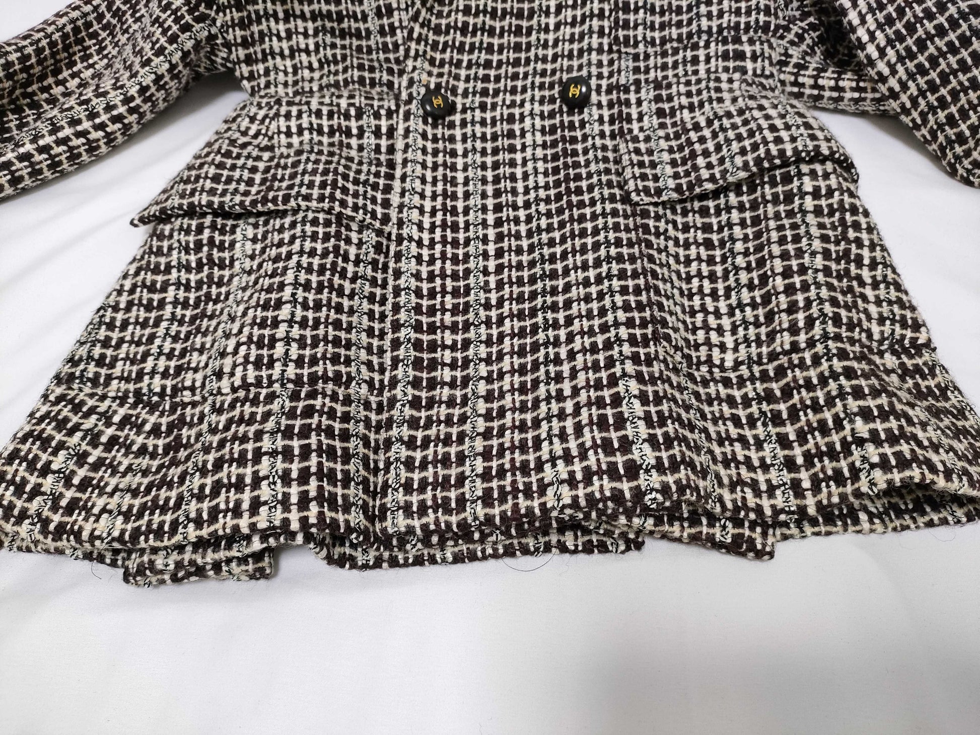 CHANEL Tweed Coco Button Coat Jacket 01A Jacket
