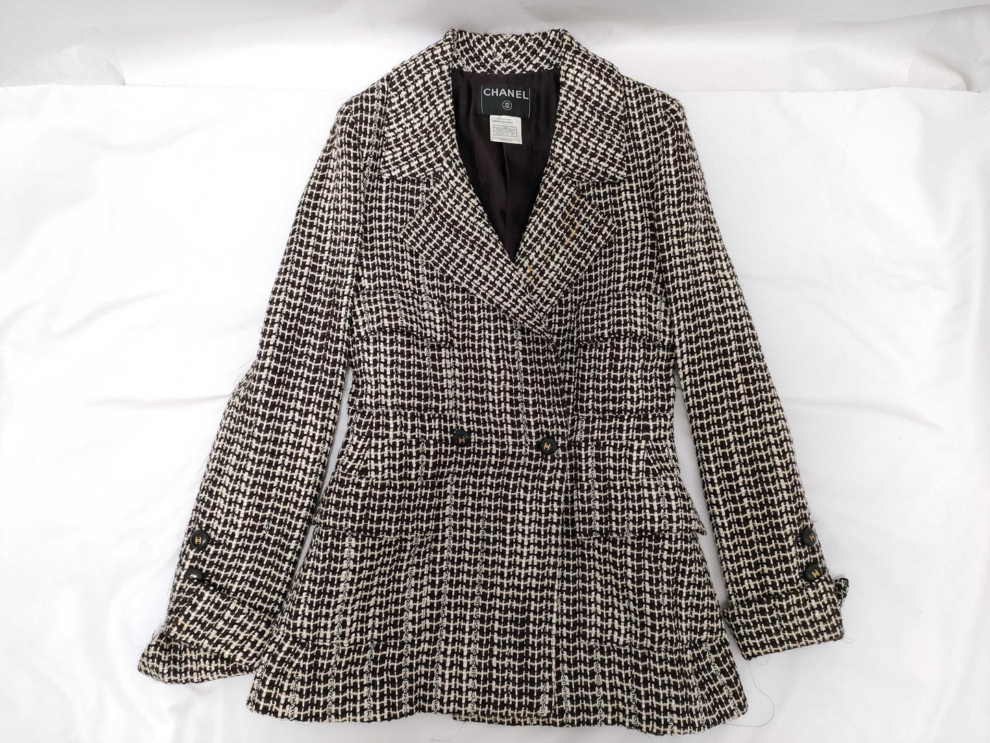 CHANEL Tweed Coco Button Coat Jacket 01A Jacket