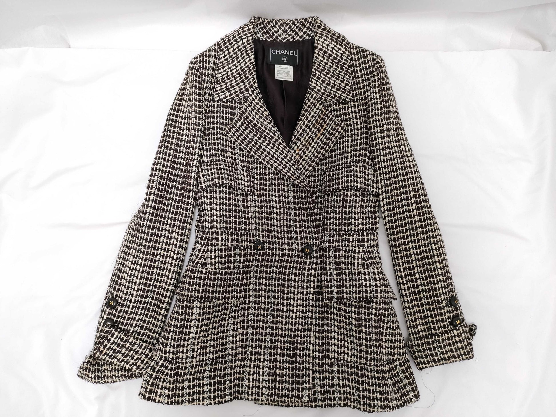 CHANEL Tweed Coco Button Coat Jacket 01A Jacket