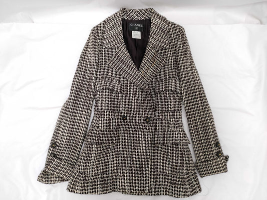 CHANEL Tweed Coco Button Coat Jacket 01A Jacket