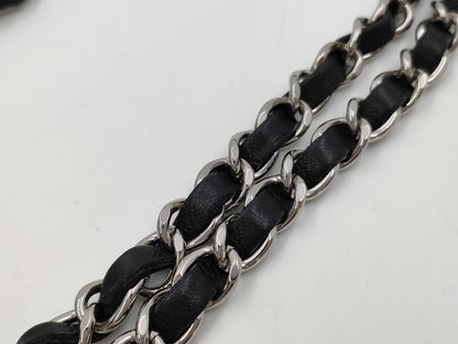 CHANEL Python Double Chain Bag, No. 15, Black, Warranty Included, Shoulder Bag