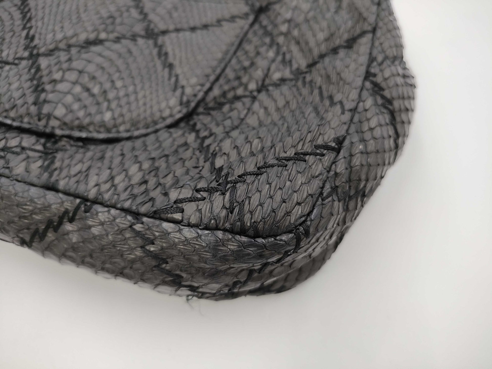 CHANEL Python Double Chain Bag, No. 15, Black, Warranty Included, Shoulder Bag