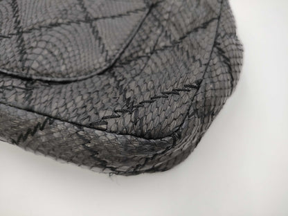 CHANEL Python Double Chain Bag, No. 15, Black, Warranty Included, Shoulder Bag