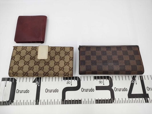 LOUIS VUITTON Gucci/Cartier wallets, 3 wallets in total
