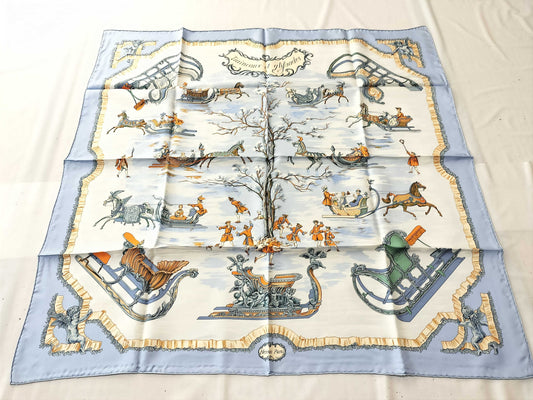 HERMES Carré Traineaux et glifsares Scarf
