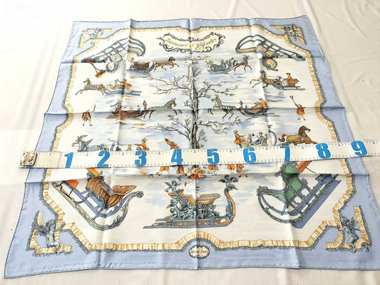 HERMES Carré Traineaux et glifsares Scarf