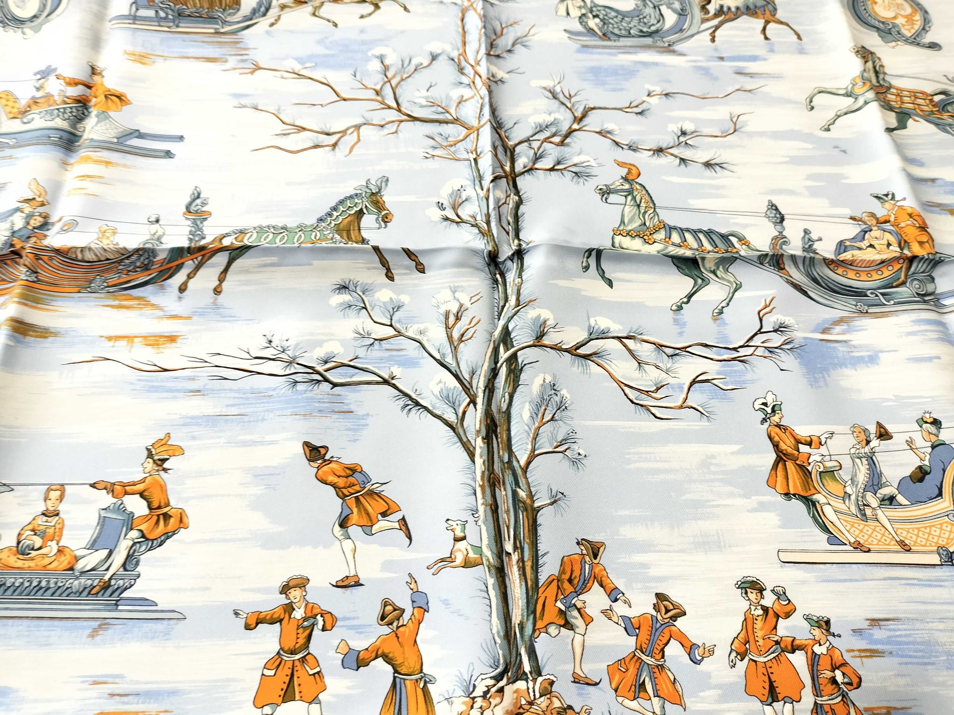 HERMES Carré Traineaux et glifsares Scarf