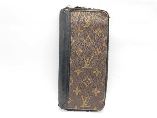 LOUIS VUITTON CA 2148 Monogram Macassar M60109 Macassar Zippy Vertical Wallet with Initials