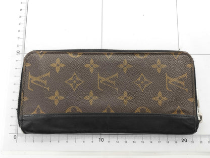 LOUIS VUITTON CA 2148 Monogram Macassar M60109 Macassar Zippy Vertical Wallet with Initials