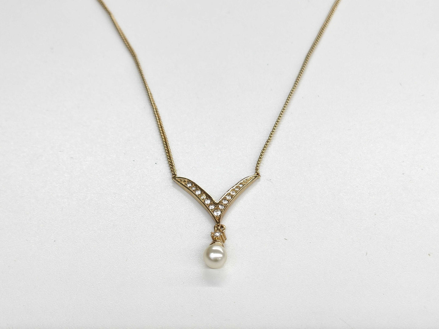 Dior pearl rhinestone necklace