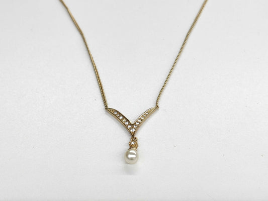 Dior pearl rhinestone necklace