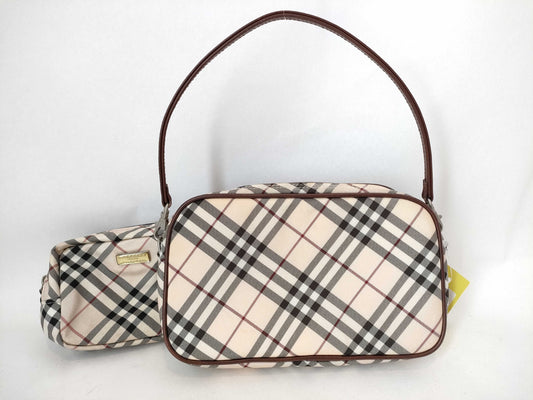 BURBERRY Blue Label Nova Check Blue Label Handbag with Pouch