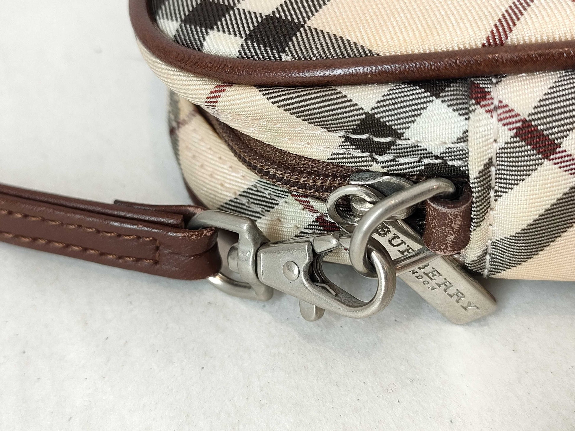 BURBERRY Blue Label Nova Check Blue Label Handbag with Pouch