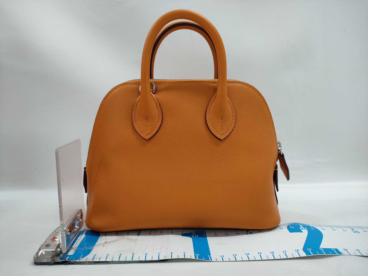HERMES Bolide Mini/Apricot/Veau Evercolor/Silver Hardware/Handbag