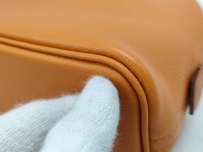 HERMES Bolide Mini/Apricot/Veau Evercolor/Silver Hardware/Handbag