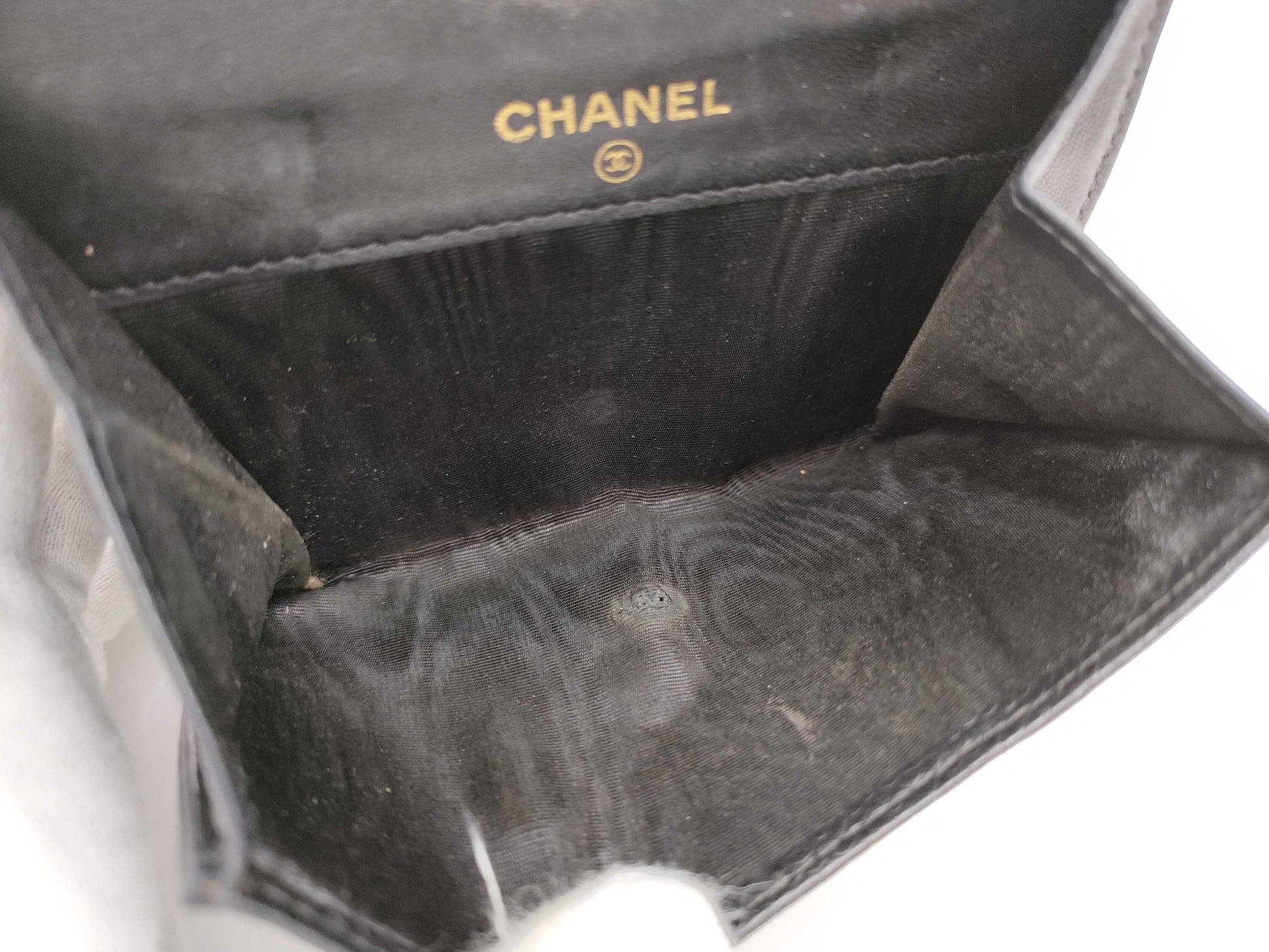 CHANEL Caviar Skin Coco Bifold Compact Wallet, Black