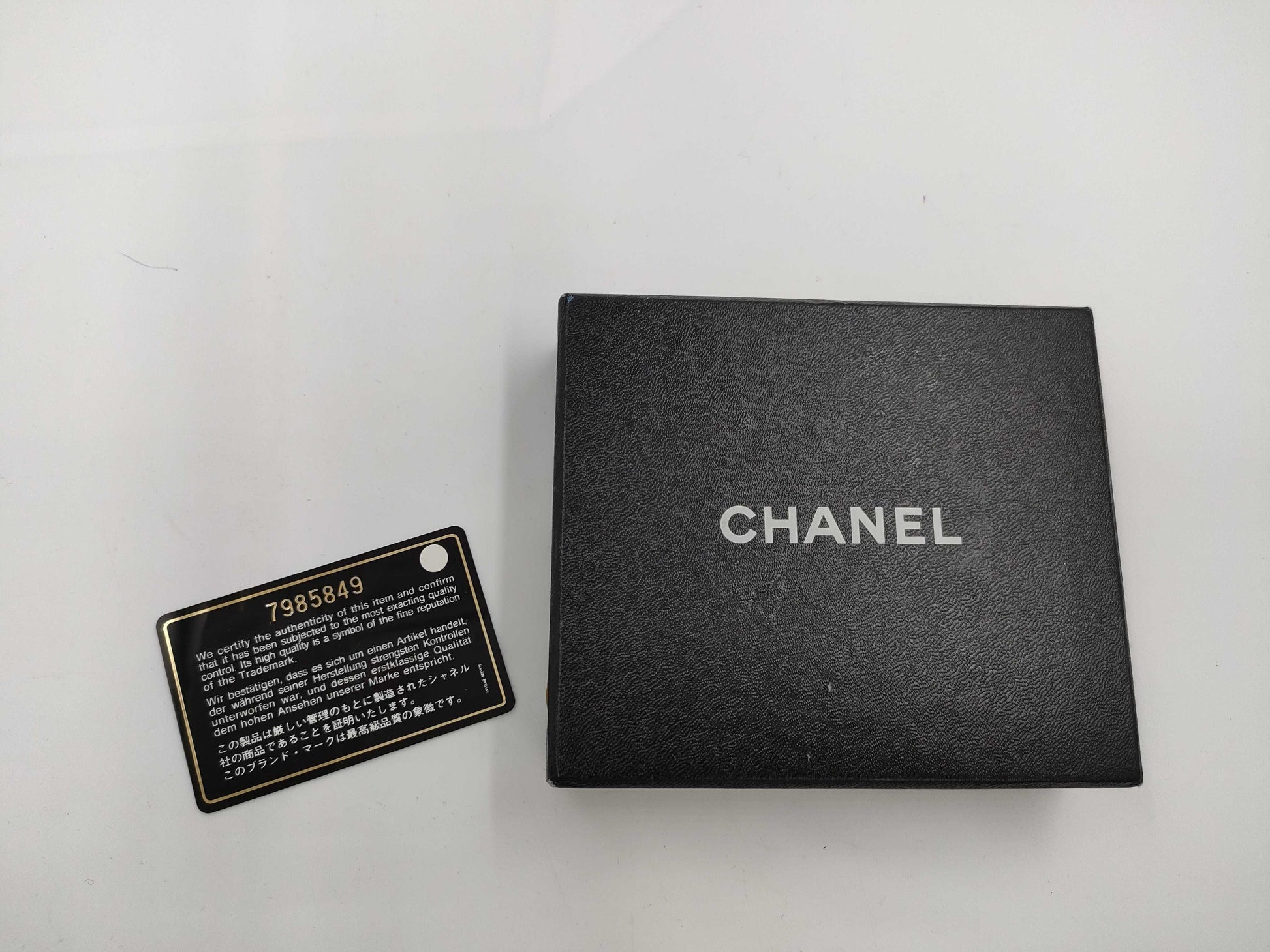 CHANEL Caviar Skin Coco Bifold Compact Wallet, Black