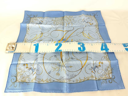 HERMES Petit Carre Carre 45 EFFLUVES Light Blue Unused Scarf