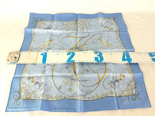 HERMES Petit Carre Carre 45 EFFLUVES Light Blue Unused Scarf