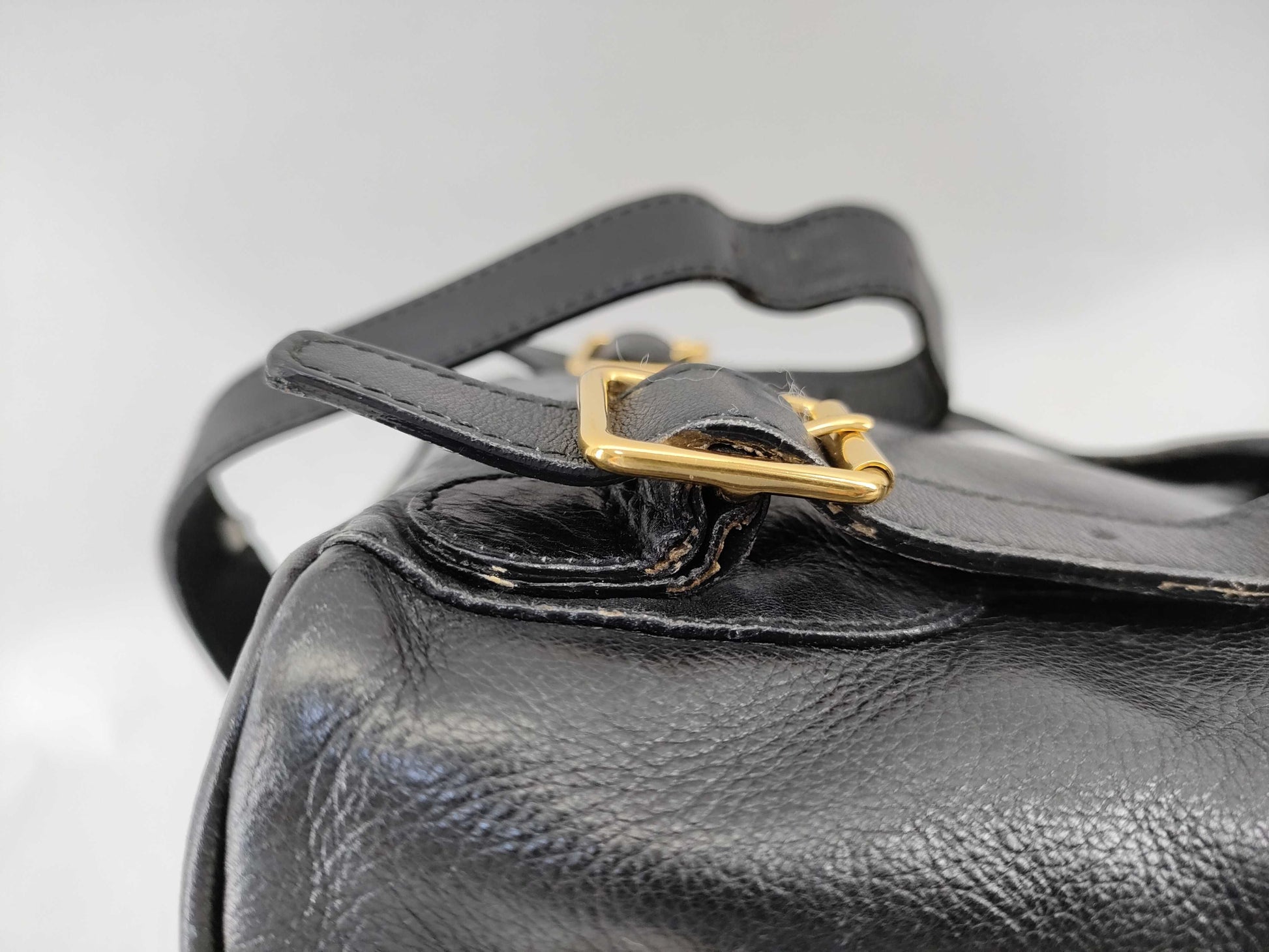 GUCCI Bamboo Leather Backpack in Black