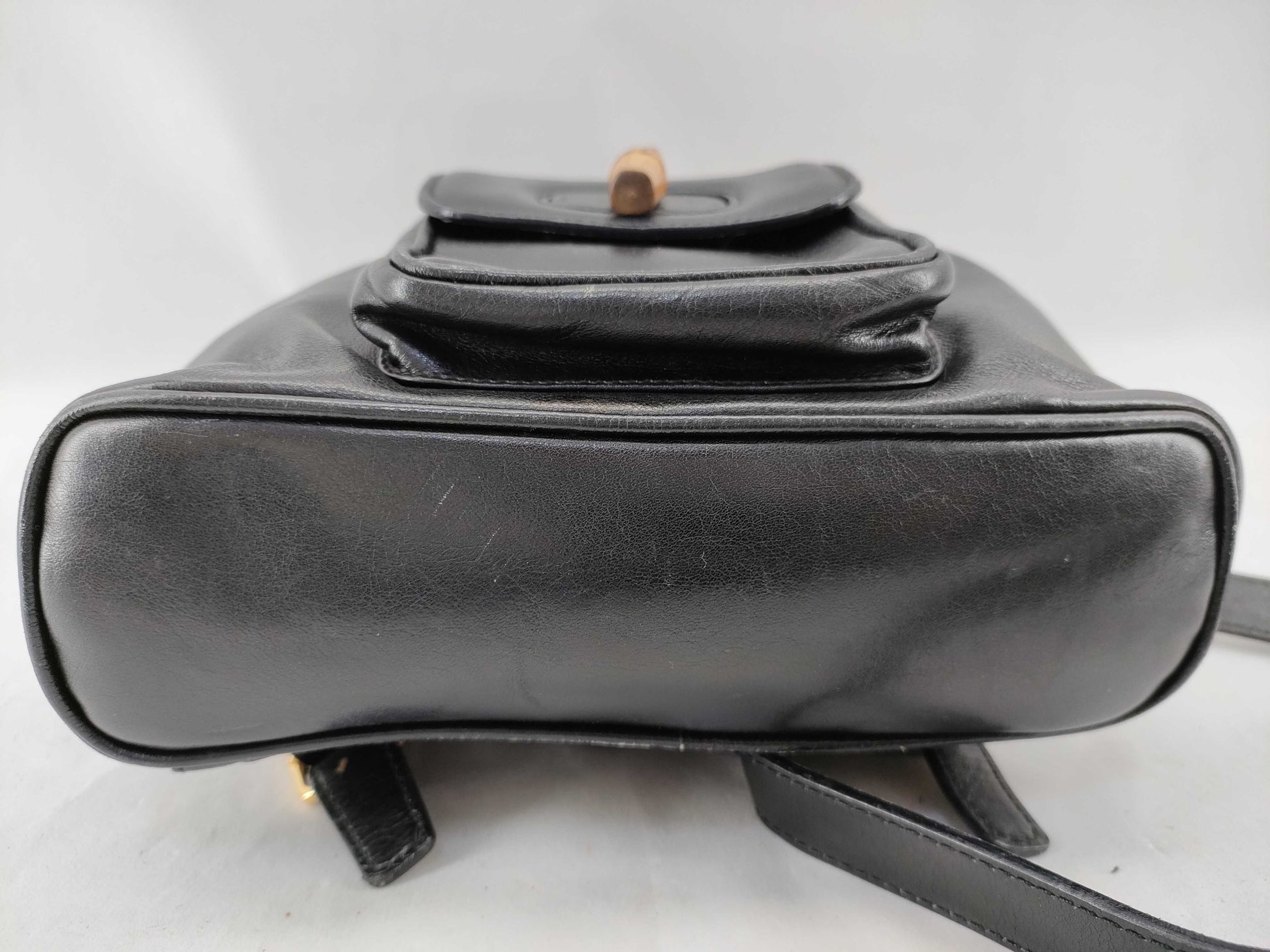 GUCCI Bamboo Leather Backpack in Black